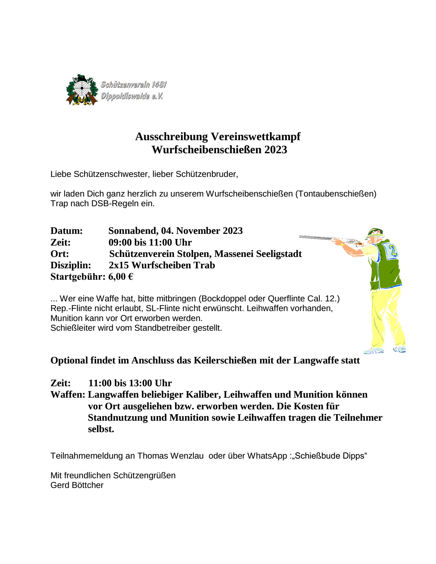 Ausschreibung VM Wurfscheibe